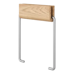 Porte-rouleau de papier toilette en chêne et acier inoxydable 14x12x1,5cm - Moebe