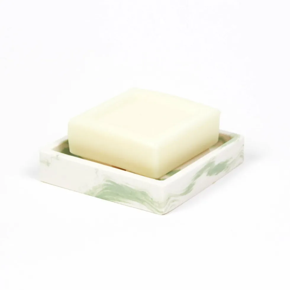 Porte-savon en roche saline vert de gris 9,5 x 2,3 cm - Studio Rosaroom