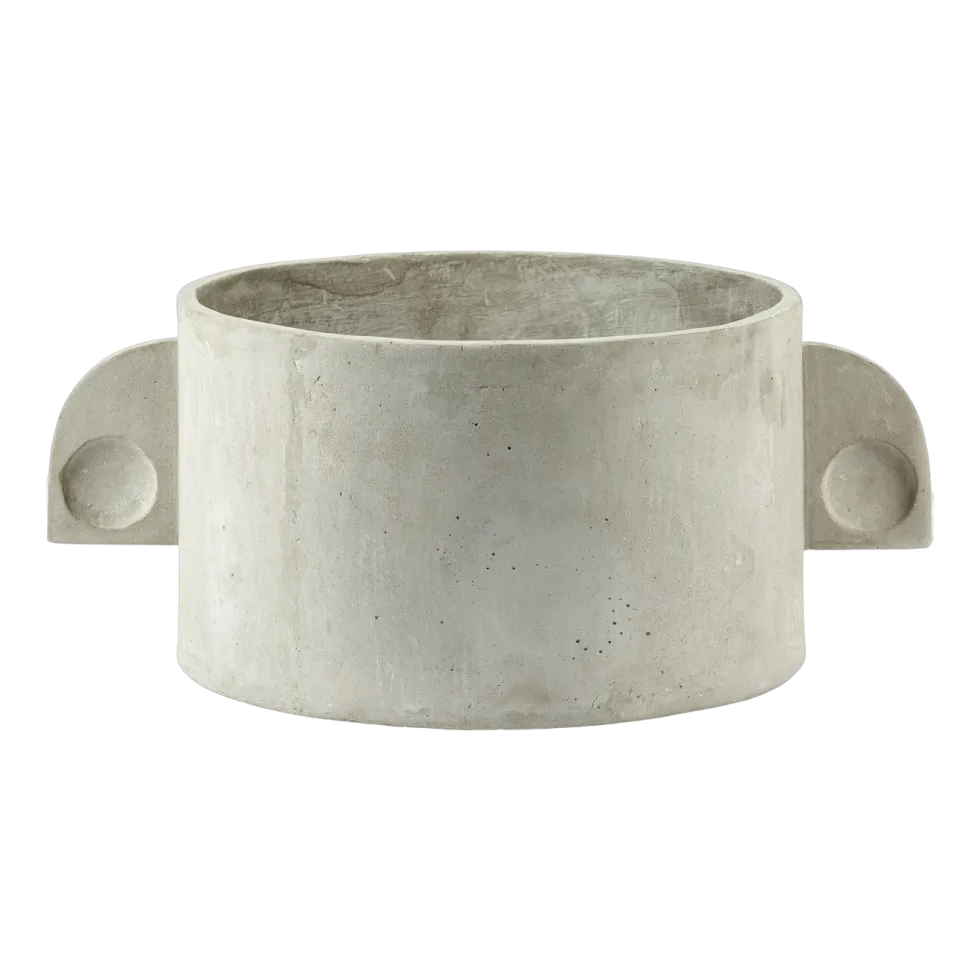 Pot art déco en béton ovale gris clair 43cm - Serax