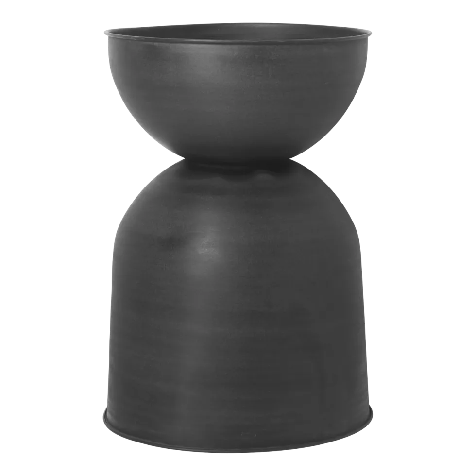 Pot de fleur réversible en fer noir XS Hourglass - Ferm Living