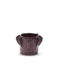 Pot de fleurs en grès aubergine 22x15cm 02 S Molly - SERAX