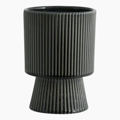 Pot de fleurs en grès gris foncé 22 cm Mull - Nordal