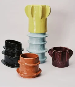 Pot de fleurs en grès orange 19,5x15,5cm 04 S Molly - SERAX