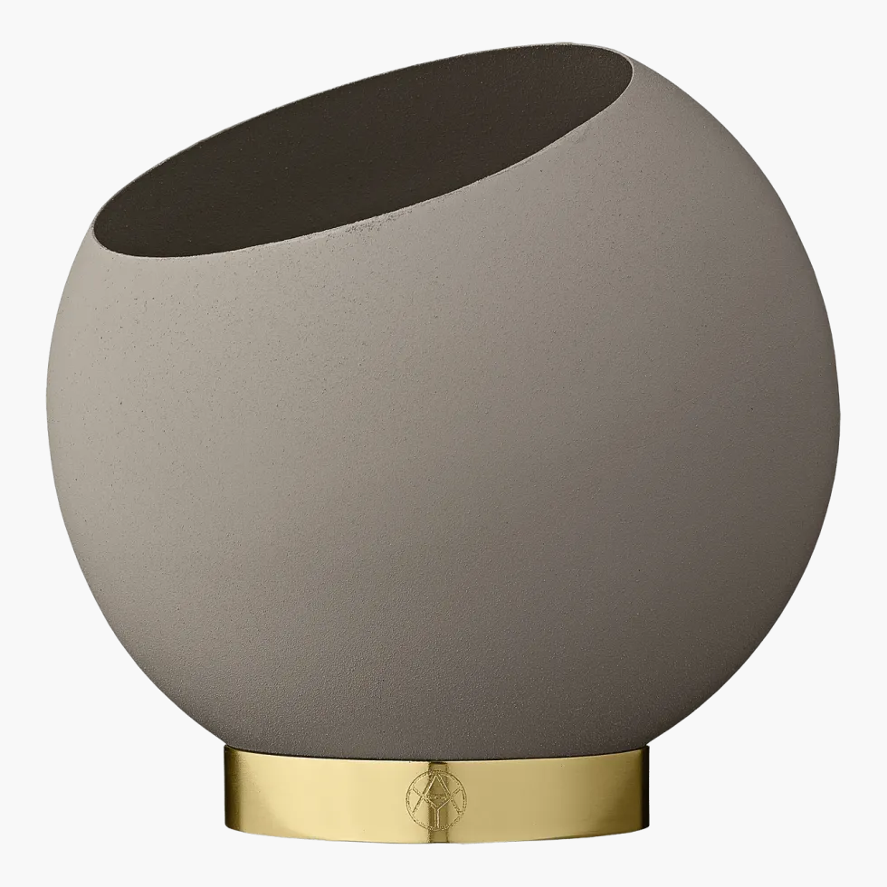 Pot de fleur taupe S Globe - AYTM