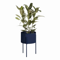 Pot à plantes en acier bleu atlantique L Maki - noo.ma