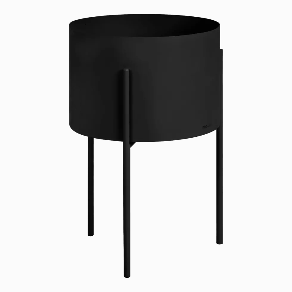 Pot à plantes en acier noir L Maki - noo.ma