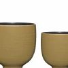 Pots de fleur rond en céramique vert Yuka- Hübsch