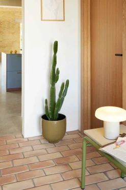 Pots de fleur rond en céramique vert Yuka- Hübsch