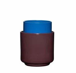 Pots en poudre de pierre marron et bleu - Hübsch
