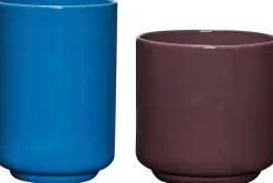 Pots en poudre de pierre marron et bleu - Hübsch