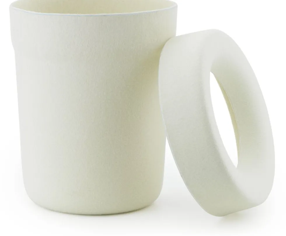 Poubelle en tissu recyclé blanc crème 31,6x36 cm Hide - Normann Copenhagen