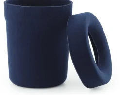 Poubelle en tissu recyclé bleu foncé 31,6x36 cm Hide - Normann Copenhagen