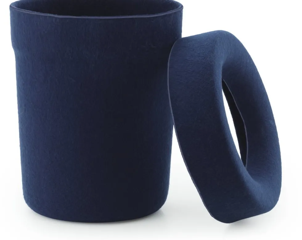 Poubelle en tissu recyclé bleu foncé 31,6x36 cm Hide - Normann Copenhagen