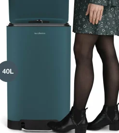 Poubelle à pédale bleu pétrole 40L n°879 - Les Collectors