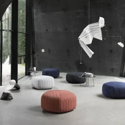Pouf bleu foncé Five - Muuto