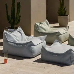 Pouf carré en oléfine azure 60 x 60 cm - Wigiwama