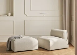 Pouf carré en tissus vilme beige Arké - Bolia