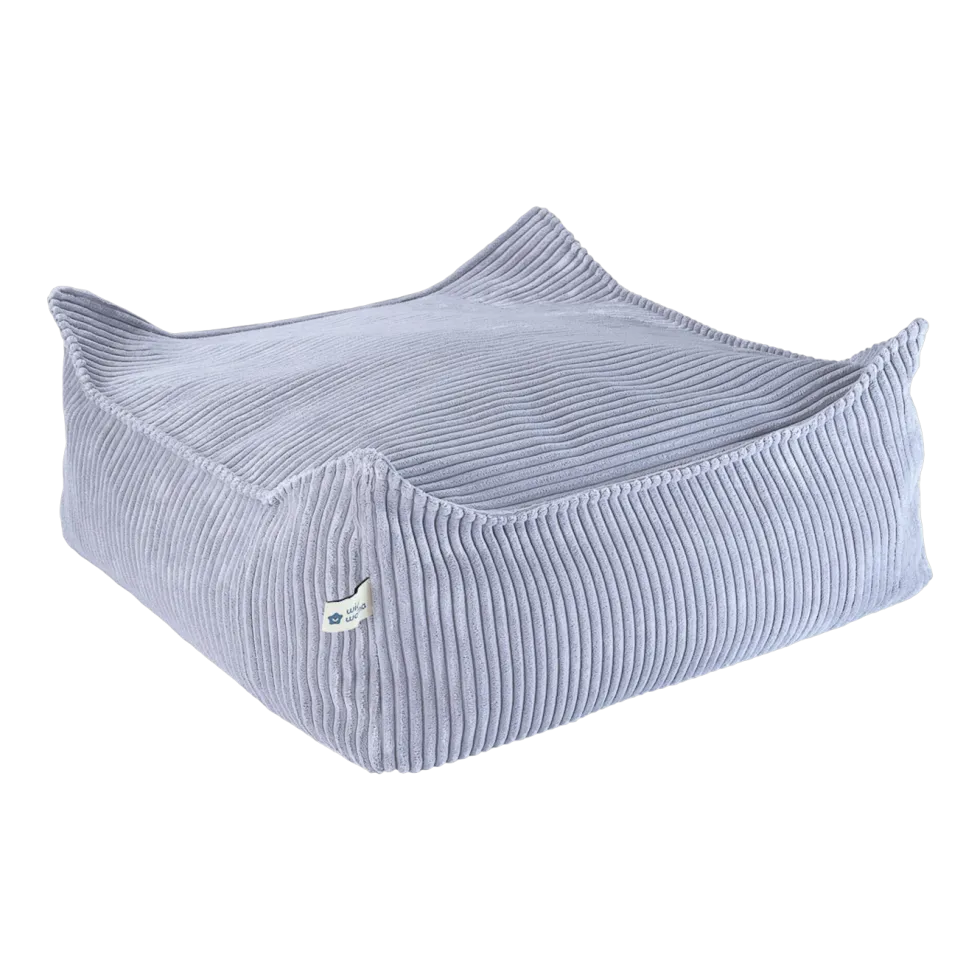 Pouf carré en velours côtelé bleu blueberry 60 x 60 cm - Wigiwama