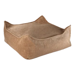 Pouf carré en velours côtelé toffee 60x60cm Beanbgas - Wigiwama