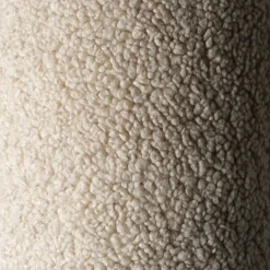 Pouf carré sherpa bouclé biscuit 60x60cm Beanbgas - Wigiwama
