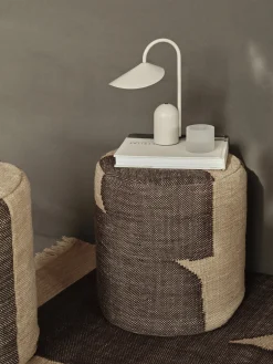 Pouf cylindrique en fil recyclé chocolat 38x42cm Forene - Ferm living