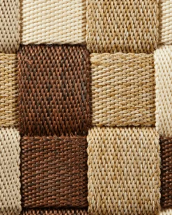 Pouf d'extérieur carré en tissu tressé beige 40 x 40 x 32 cm Braided - Pols Potten