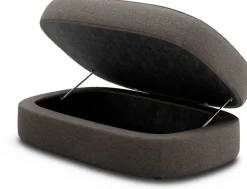 Pouf en bois et mousse dark taupe 120cm Covent - New works