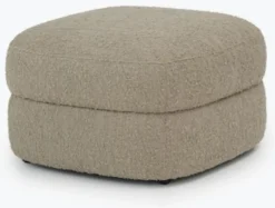 Pouf en bois et mousse marlon taupe 65cm Covent - New works