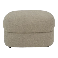 Pouf en bois et mousse marlon taupe 65cm Covent - New works