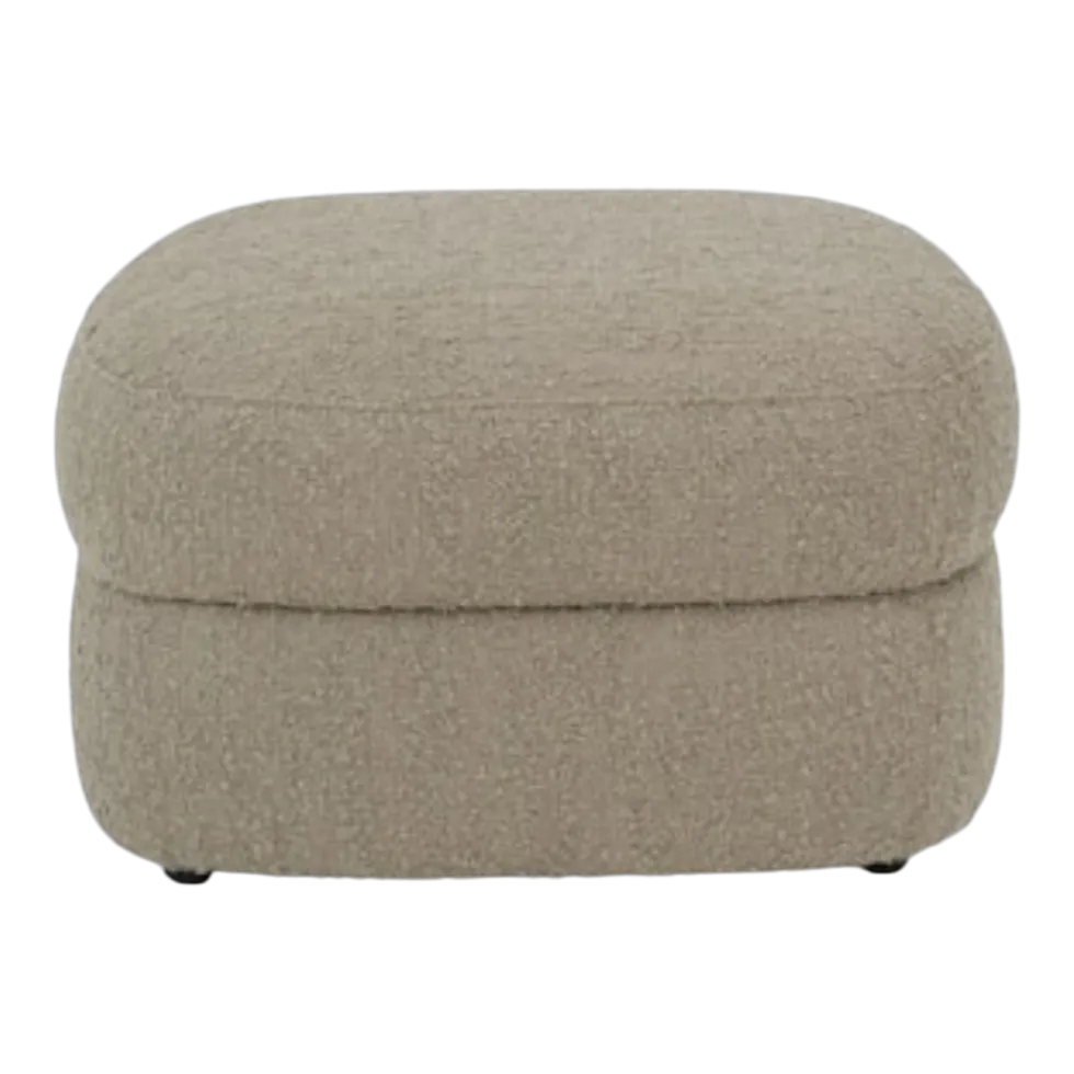 Pouf en bois et mousse marlon taupe 65cm Covent - New works