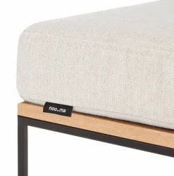 Pouf en chêne plaqué naturel et coussin crème Feo - noo.m