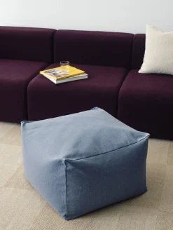 Pouf en coton bleu 49x49x40cm Story - Hay