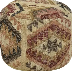 Pouf en coton et chanvre multicolore 50x35cm Isis - Pomax