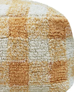 Pouf en coton jaune 40 x 20 cm Vichy - Lorena Canals