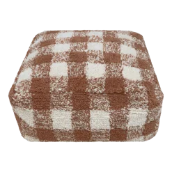 Pouf en coton marron 40 x 20 cm Vichy - Lorena Canals
