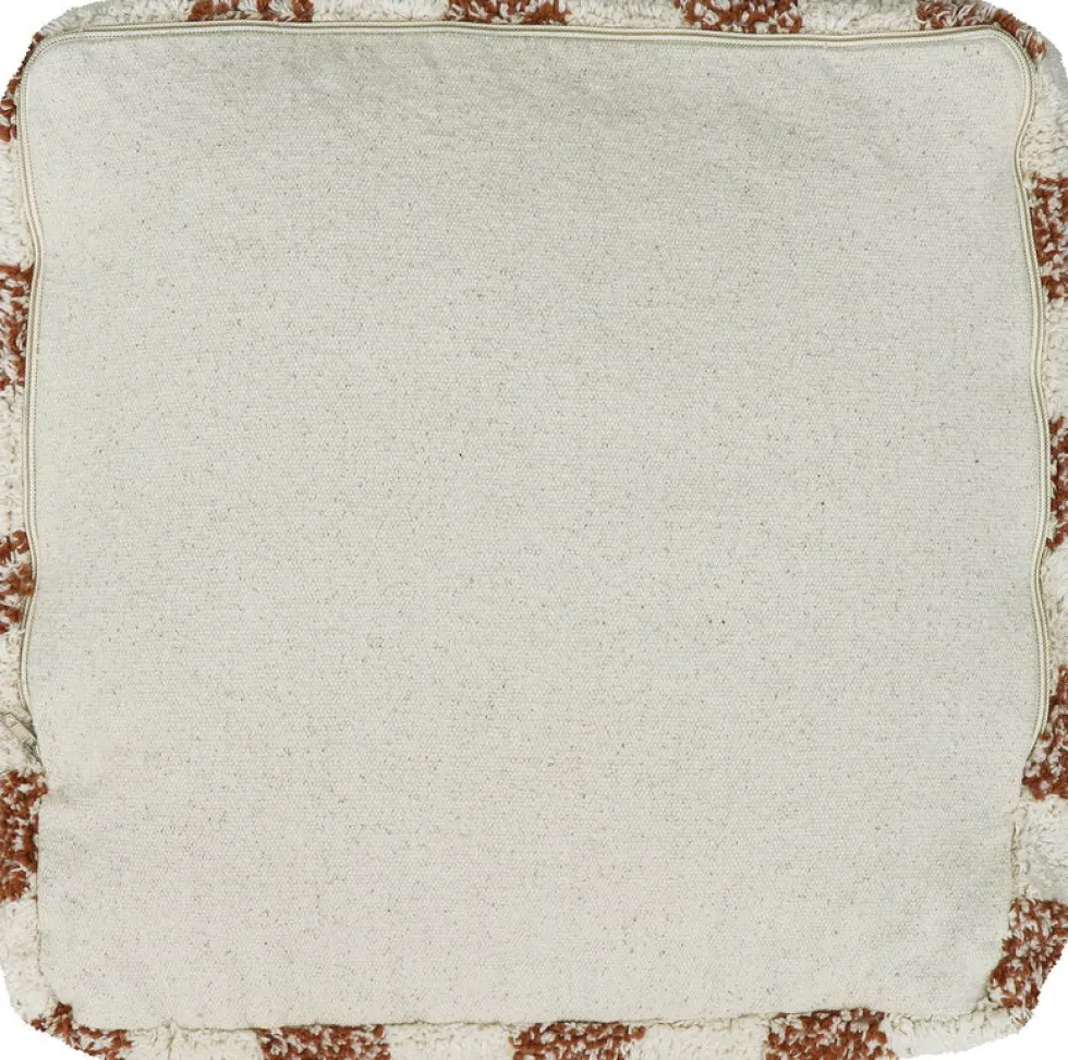 Pouf en coton marron 40 x 20 cm Vichy - Lorena Canals