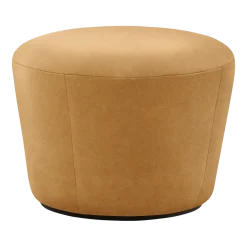 Pouf en cuir Cognac Naïve - Emko
