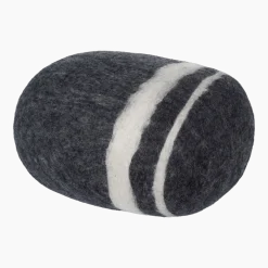 Pouf en laine anthracite marbré L Hugo - myfelt