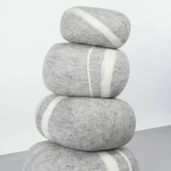 Pouf en laine gris marbré XXXL Carl - myfelt