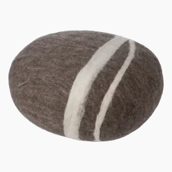 Pouf en laine marron marbré S Alwin - myfelt