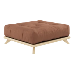 Pouf en pin et tissu argile brune 100x90x40cm Senza - Karup Design