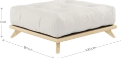 Pouf en pin et tissu argile brune 100x90x40cm Senza - Karup Design