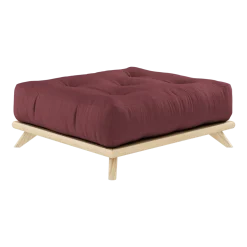 Pouf en pin et tissu bordeaux 100x90x40cm Senza - Karup Design