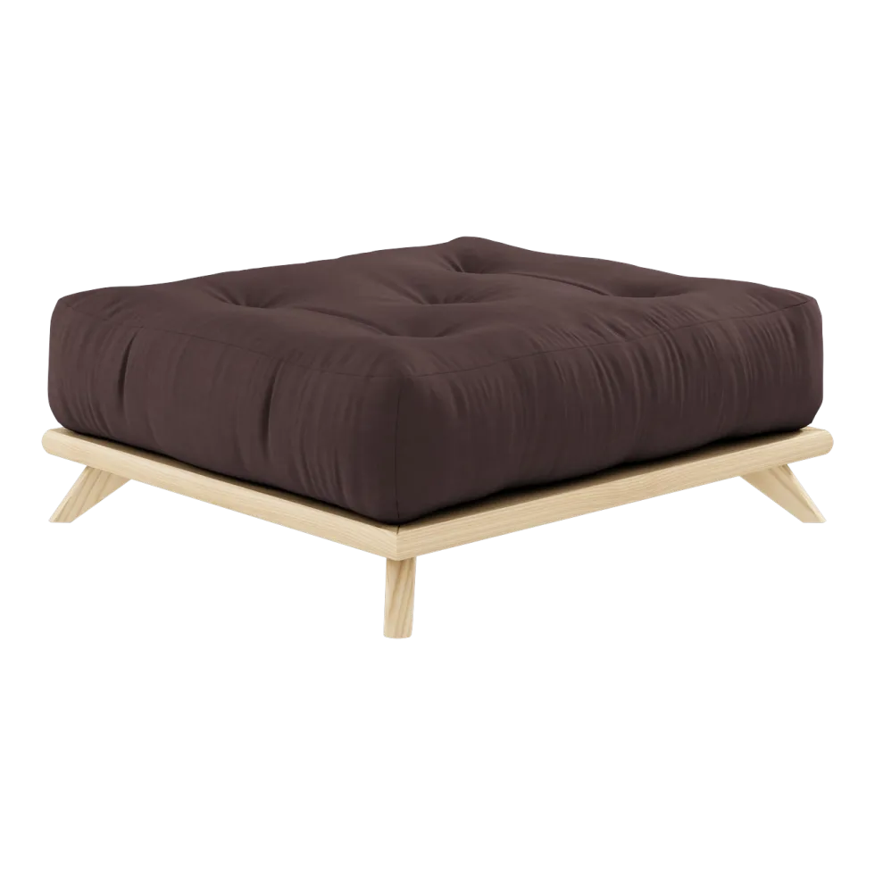 Pouf en pin et tissu marron 100x90x40cm Senza - Karup Design
