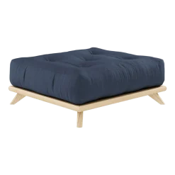 Pouf en pin et tissu navy 100x90x40cm Senza - Karup Design