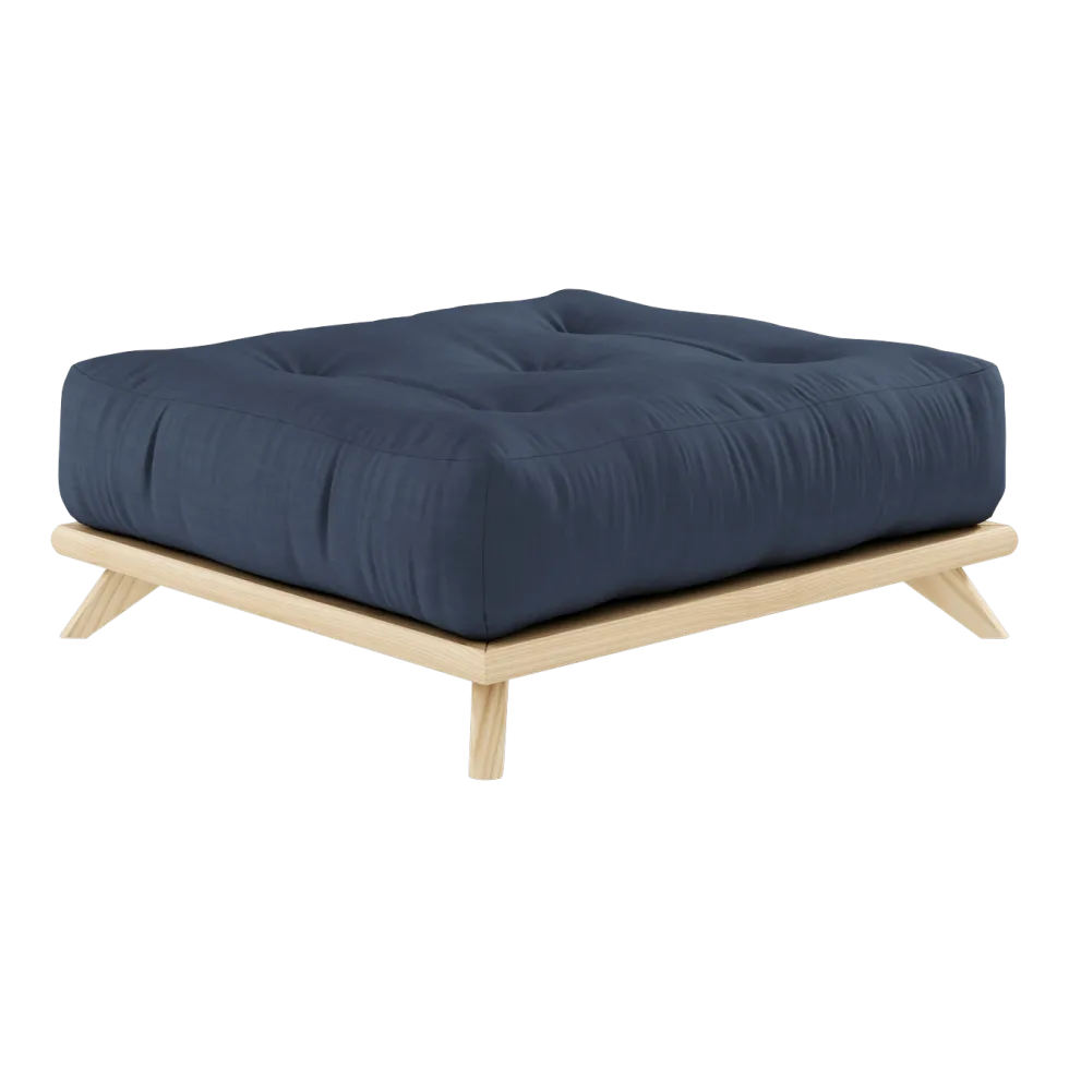 Pouf en pin et tissu navy 100x90x40cm Senza - Karup Design