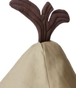 Pouf en poire en coton organique beige vert 55x85cm Pear - Ferm Living