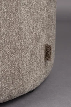 Pouf en polyester cappuccino 70x40cm Rocca - Dutchbone