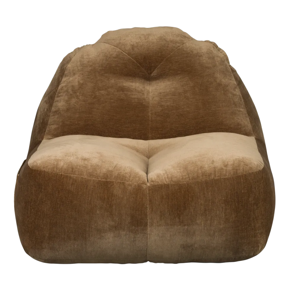 Pouf en polyester effet velours marron 120x99x78cm Tombbag - Dutchbone