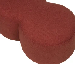 Pouf en polyester rouge coquelicot 88x50x36,5cm Umbo - Noo.ma